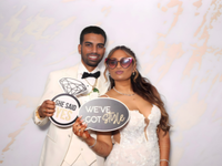 Gold splash backdrop for wedding photo booth